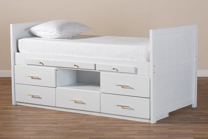 Baxton Studio - Mirza Twin Size Bed in White - MG0041-White-Twin view 10