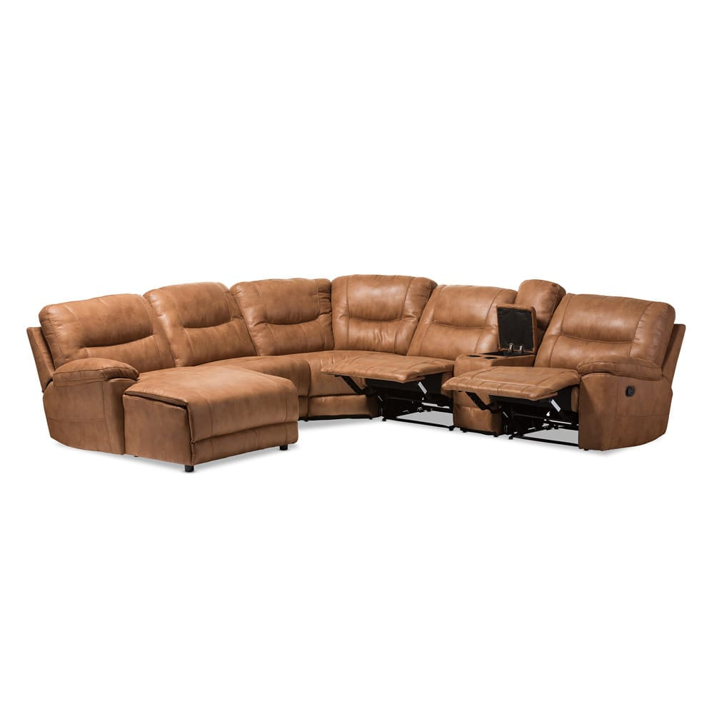Baxton Studio - Mistral Sectional in Light Brown - 99170-J109-Light Brown-LFC view 1