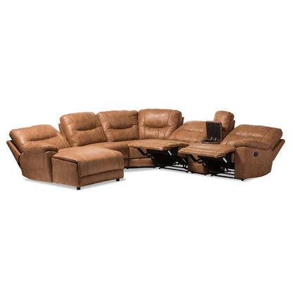 Baxton Studio - Mistral Sectional in Light Brown - 99170-J109-Light Brown-LFC view 2