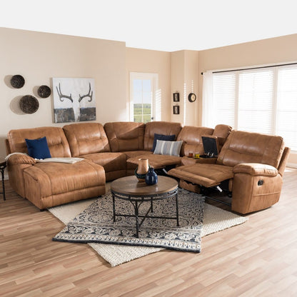 Baxton Studio - Mistral Sectional in Light Brown - 99170-J109-Light Brown-LFC view 7