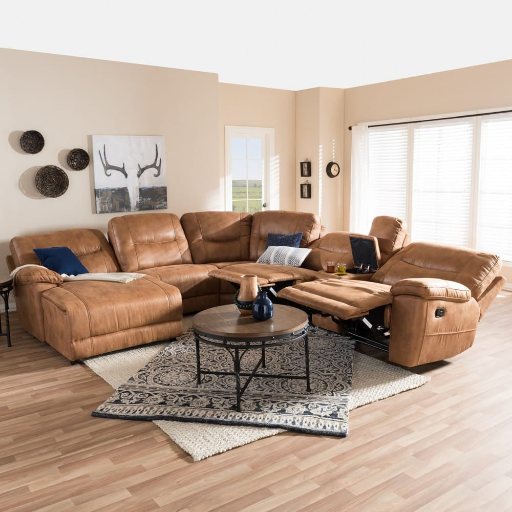 Baxton Studio - Mistral Sectional in Light Brown - 99170-J109-Light Brown-LFC view 8