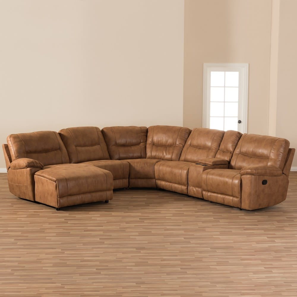 Baxton Studio - Mistral Sectional in Light Brown - 99170-J109-Light Brown-LFC view 9