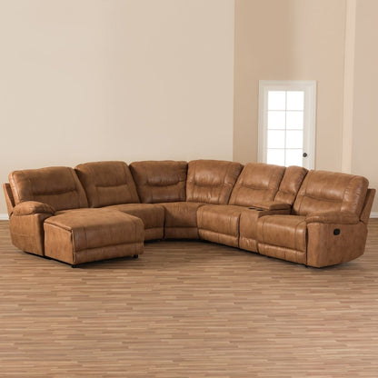 Baxton Studio - Mistral Sectional in Light Brown - 99170-J109-Light Brown-LFC view 9