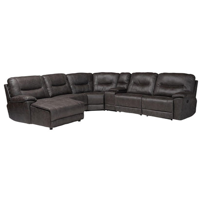 Baxton Studio - Mistral Sectional Sofa in Charcoal Grey - 99170-J458 Gray-SF view 1