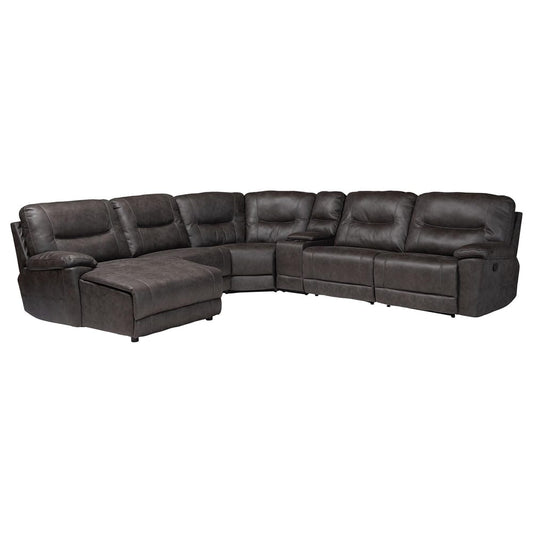 Baxton Studio - Mistral Sectional Sofa in Charcoal Grey - 99170-J458 Gray-SF view 1