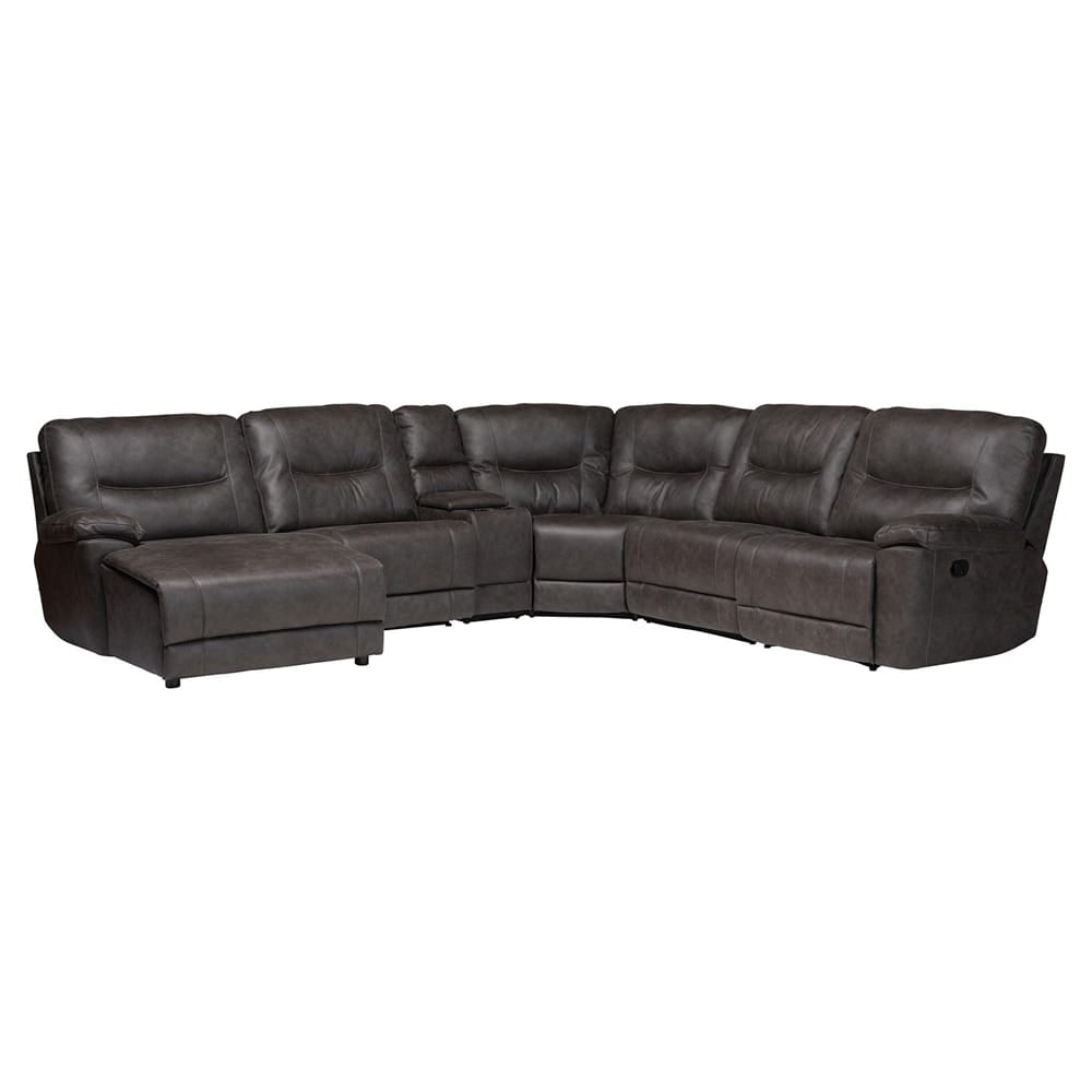 Baxton Studio - Mistral Sectional Sofa in Charcoal Grey - 99170-J458 Gray-SF view 2