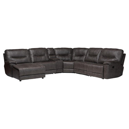 Baxton Studio - Mistral Sectional Sofa in Charcoal Grey - 99170-J458 Gray-SF view 2