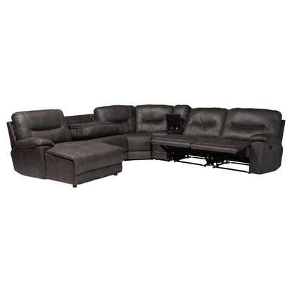 Baxton Studio - Mistral Sectional Sofa in Charcoal Grey - 99170-J458 Gray-SF view 3