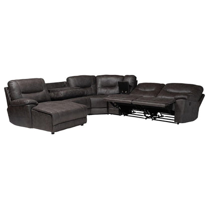 Baxton Studio - Mistral Sectional Sofa in Charcoal Grey - 99170-J458 Gray-SF view 4
