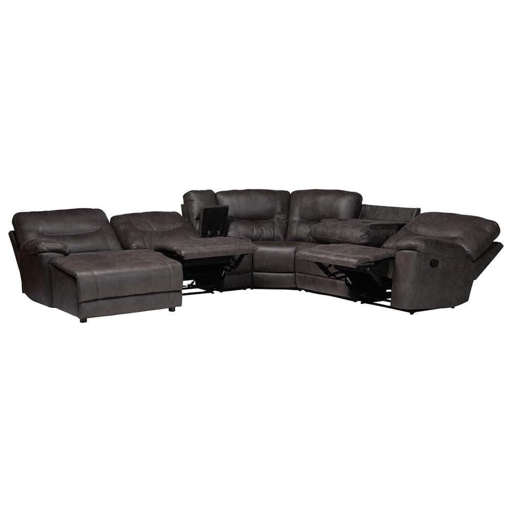 Baxton Studio - Mistral Sectional Sofa in Charcoal Grey - 99170-J458 Gray-SF view 5