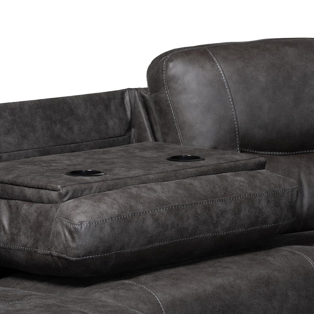 Baxton Studio - Mistral Sectional Sofa in Charcoal Grey - 99170-J458 Gray-SF view 6