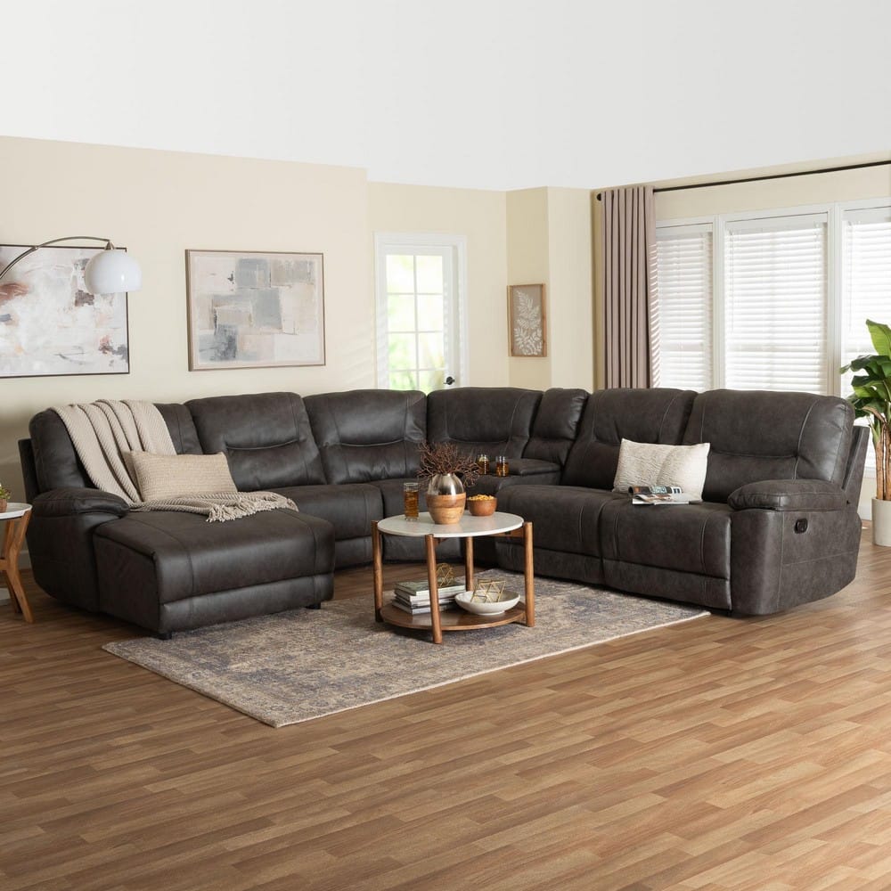 Baxton Studio - Mistral Sectional Sofa in Charcoal Grey - 99170-J458 Gray-SF view 11