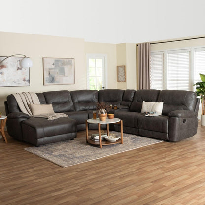 Baxton Studio - Mistral Sectional Sofa in Charcoal Grey - 99170-J458 Gray-SF view 11