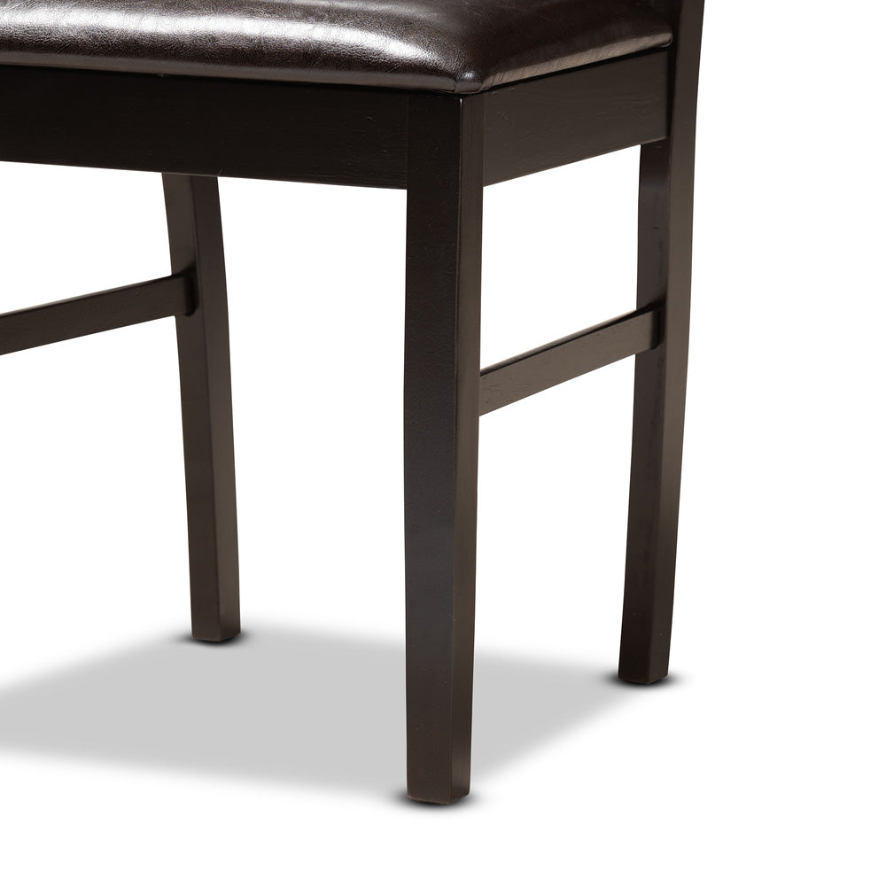 Baxton Studio - Miya Dining Set in Dark Brown - Miya-Dark Brown-5PC Dining Set view 6