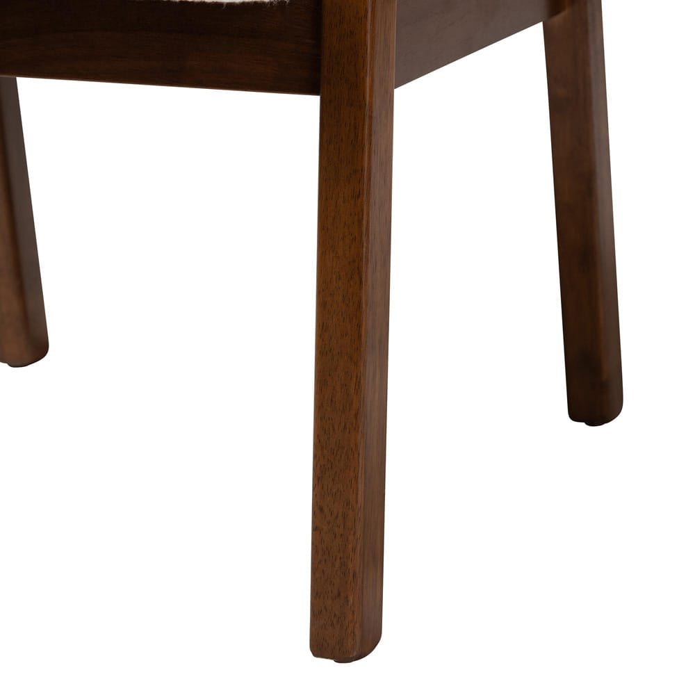 Baxton Studio - Miyagi Set of 2 Dining Chairs in White/Walnut Brown - Miyagi-White Boucle/Walnut-DC view 5