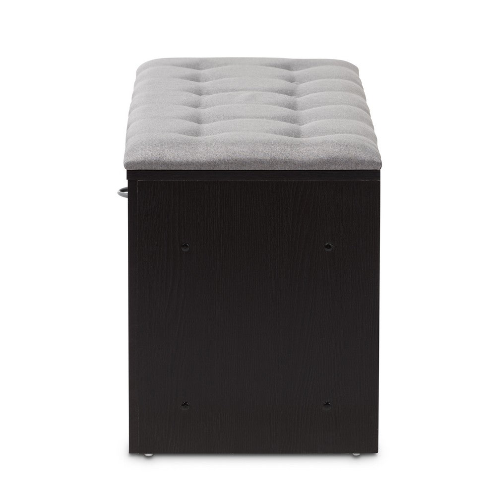 Baxton Studio - Modern Storage Bench in Light Grey/Espresso Brown - WI5374-Gray view 4