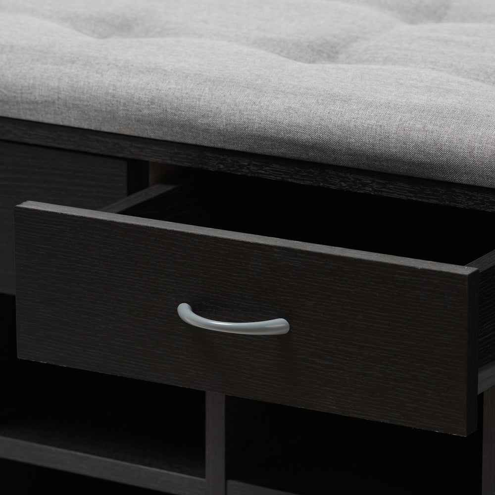 Baxton Studio - Modern Storage Bench in Light Grey/Espresso Brown - WI5374-Gray view 5