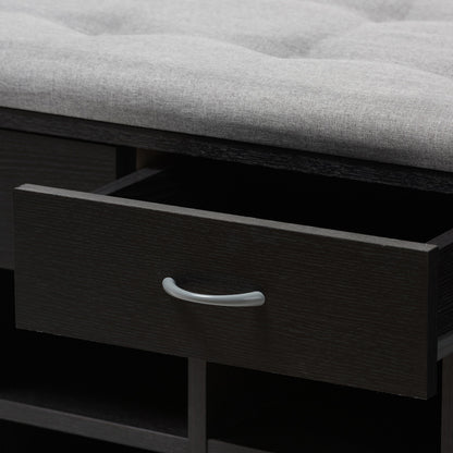 Baxton Studio - Modern Storage Bench in Light Grey/Espresso Brown - WI5374-Gray view 5