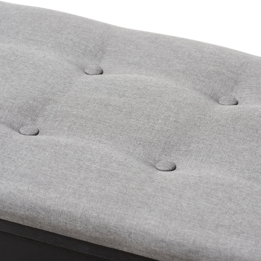 Baxton Studio - Modern Storage Bench in Light Grey/Espresso Brown - WI5374-Gray view 6