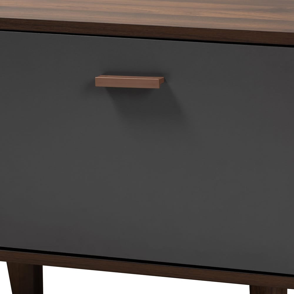 Baxton Studio - Moina TV Stand in Walnut/Grey - SE TV90810WI-Columbia/Dark Grey-TV Stand view 5