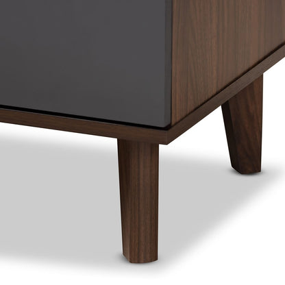 Baxton Studio - Moina TV Stand in Walnut/Grey - SE TV90810WI-Columbia/Dark Grey-TV Stand view 6