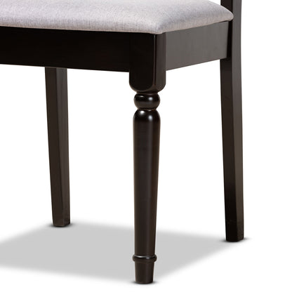 Baxton Studio - Mona Dining Set in Grey/Dark Brown - Mona-Grey/Dark Brown-5PC Dining Set view 6
