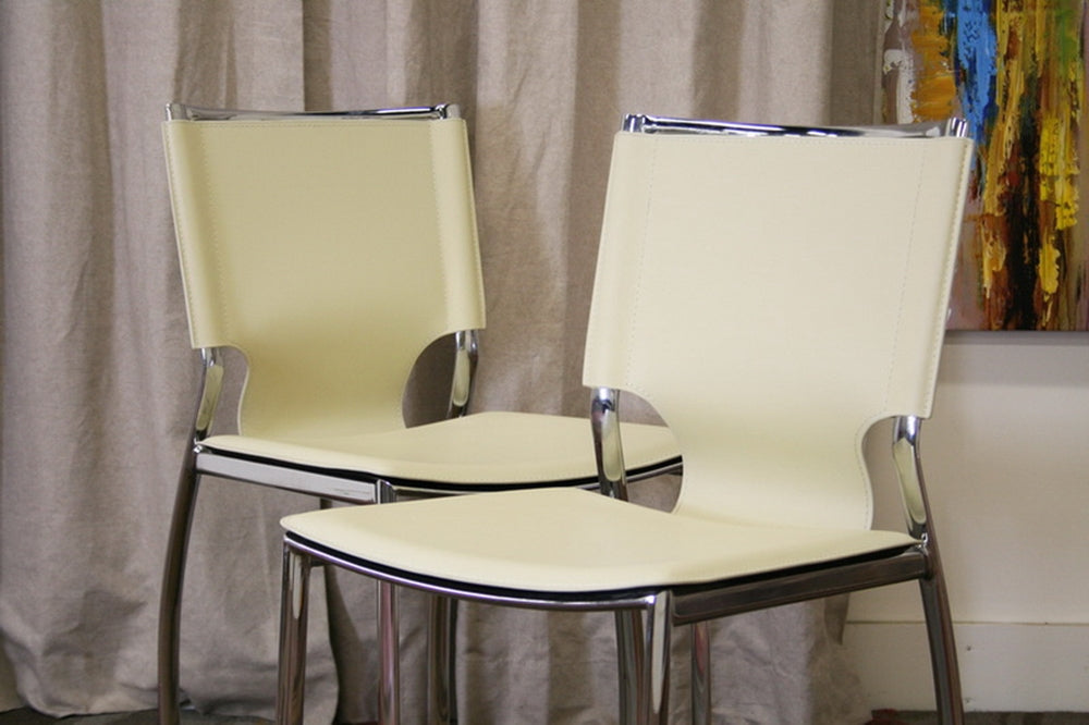 Baxton Studio - Montclare Set of 2 Dining Chairs in Ivory - ALC-1083 Ivory view 2