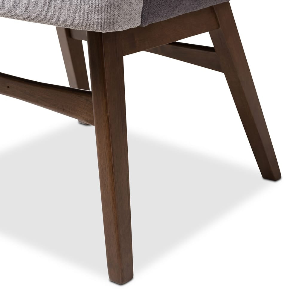 Baxton Studio - Monte Dining Set in Table: "Walnut" Brown; Chairs: Grey/"Walnut" Brown - Monte-Dark-Grey/Walnut 5PC Dining Set view 3