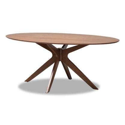 Baxton Studio - Monte Dining Table in Walnut Brown - Monte-Walnut-Oval-DT view 1