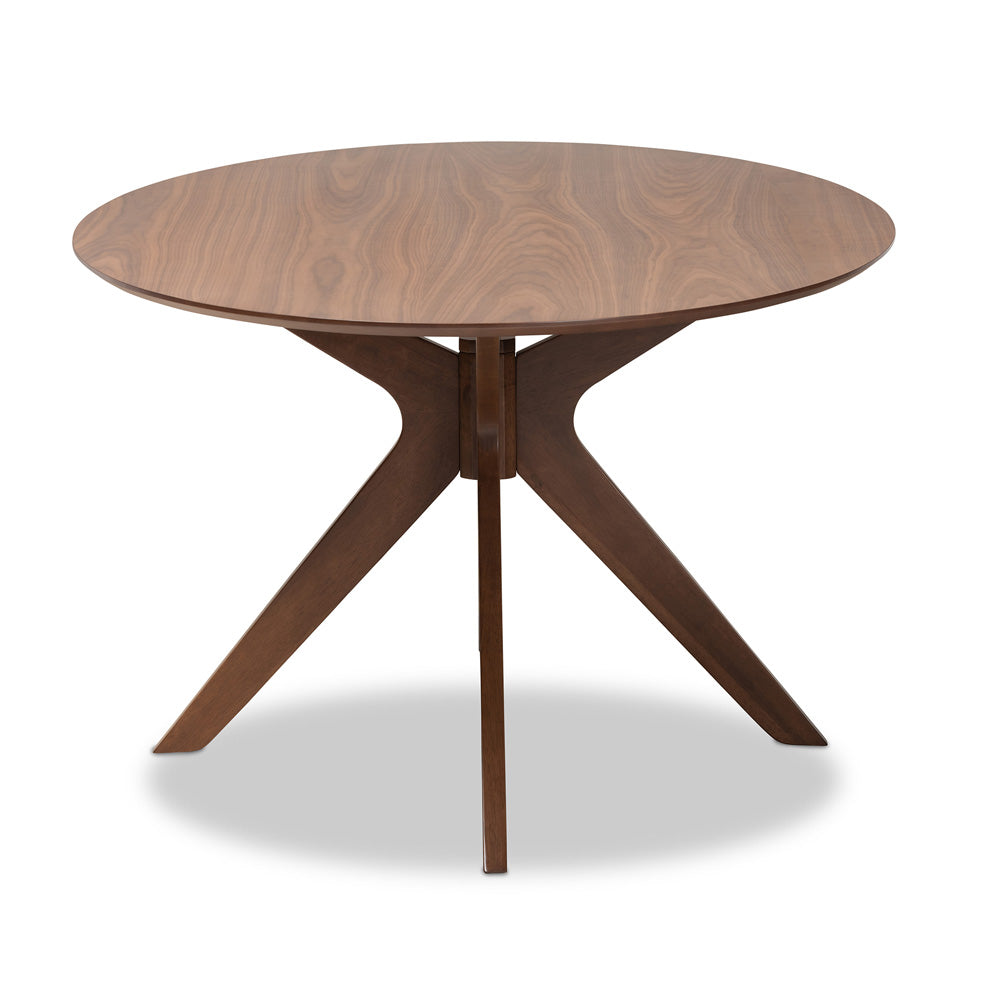 Baxton Studio - Monte Dining Table in Walnut Brown - Monte-Walnut-Oval-DT view 3