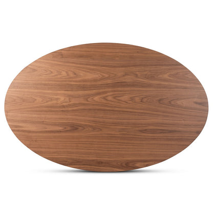 Baxton Studio - Monte Dining Table in Walnut Brown - Monte-Walnut-Oval-DT view 4