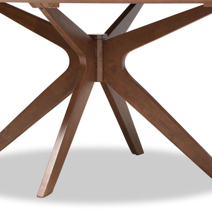 Baxton Studio - Monte Dining Table in Walnut Brown - Monte-Walnut-Oval-DT view 5