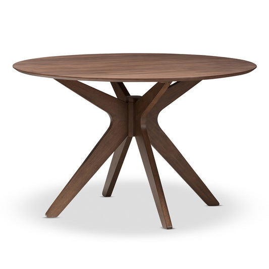 Baxton Studio - Monte Dining Table in "Walnut" Brown - Monte-Walnut-Round-DT view 1