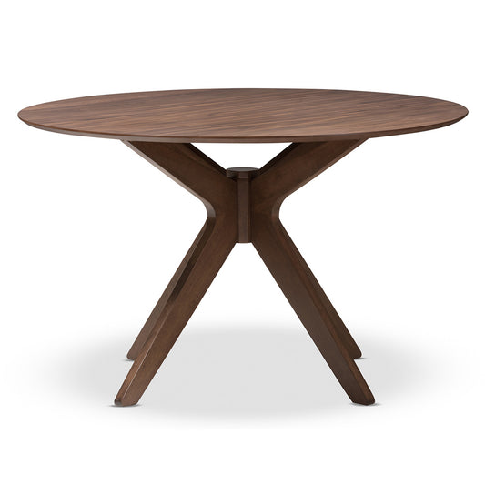 Baxton Studio - Monte Dining Table in "Walnut" Brown - Monte-Walnut-Round-DT view 2