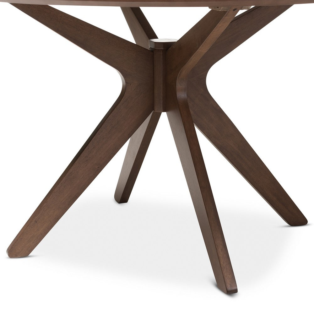 Baxton Studio - Monte Dining Table in "Walnut" Brown - Monte-Walnut-Round-DT view 4