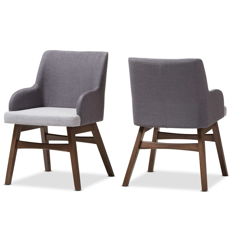 Baxton Studio - Monte Set of 2 Dining Chairs in Grey/