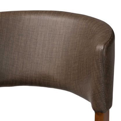 Baxton Studio - Montreal Set of 2 Dining Chairs in "Walnut" Brown - RT281-CHR view 4