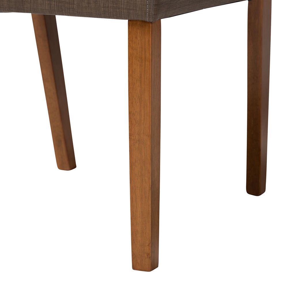 Baxton Studio - Montreal Set of 2 Dining Chairs in "Walnut" Brown - RT281-CHR view 5