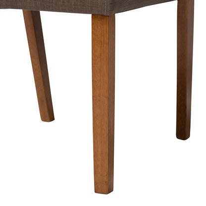 Baxton Studio - Montreal Set of 2 Dining Chairs in "Walnut" Brown - RT281-CHR view 5