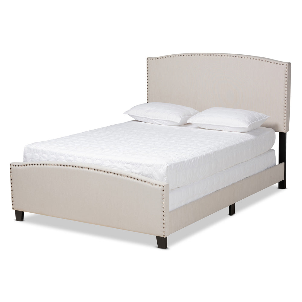 Baxton Studio - Morgan King Size Bed in Beige/Black - Morgan-Beige-King view 1