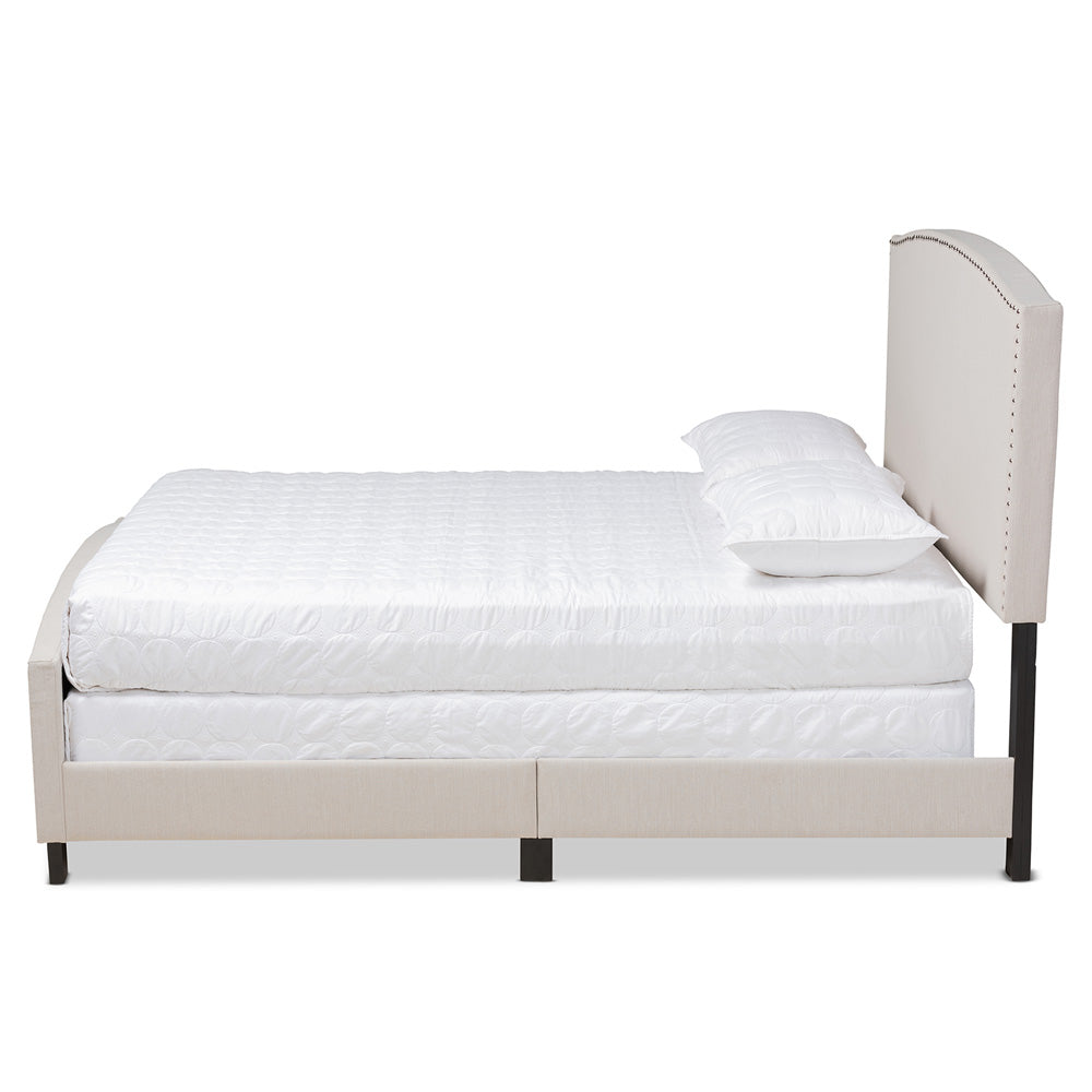 Baxton Studio - Morgan King Size Bed in Beige/Black - Morgan-Beige-King view 2