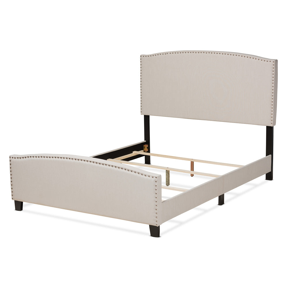 Baxton Studio - Morgan King Size Bed in Beige/Black - Morgan-Beige-King view 3