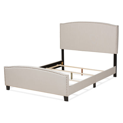 Baxton Studio - Morgan King Size Bed in Beige/Black - Morgan-Beige-King view 3