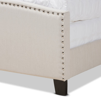Baxton Studio - Morgan King Size Bed in Beige/Black - Morgan-Beige-King view 5