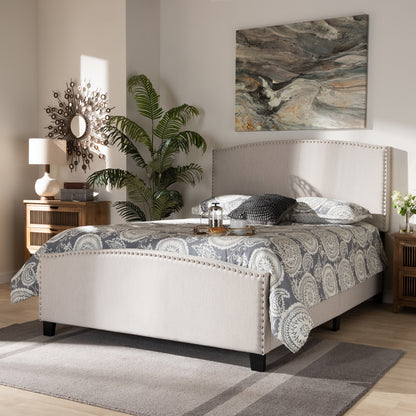 Baxton Studio - Morgan King Size Bed in Beige/Black - Morgan-Beige-King view 6