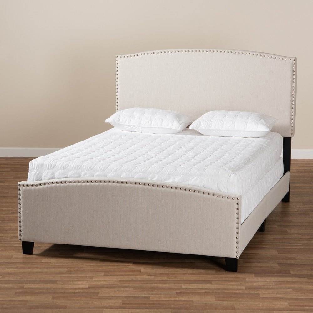 Baxton Studio - Morgan King Size Bed in Beige/Black - Morgan-Beige-King view 7