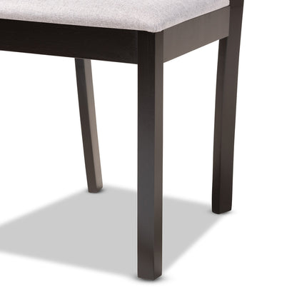 Baxton Studio - Morigan Dining Set in Grey/Dark Brown - Morigan-Grey/Dark Brown-5PC Dining Set view 6