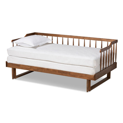 Baxton Studio - Muriel Expandable Daybed in Walnut - MG0037-Walnut-Daybed view 2