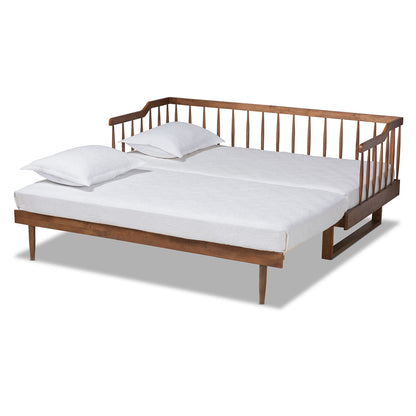 Baxton Studio - Muriel Expandable Daybed in Walnut - MG0037-Walnut-Daybed view 3