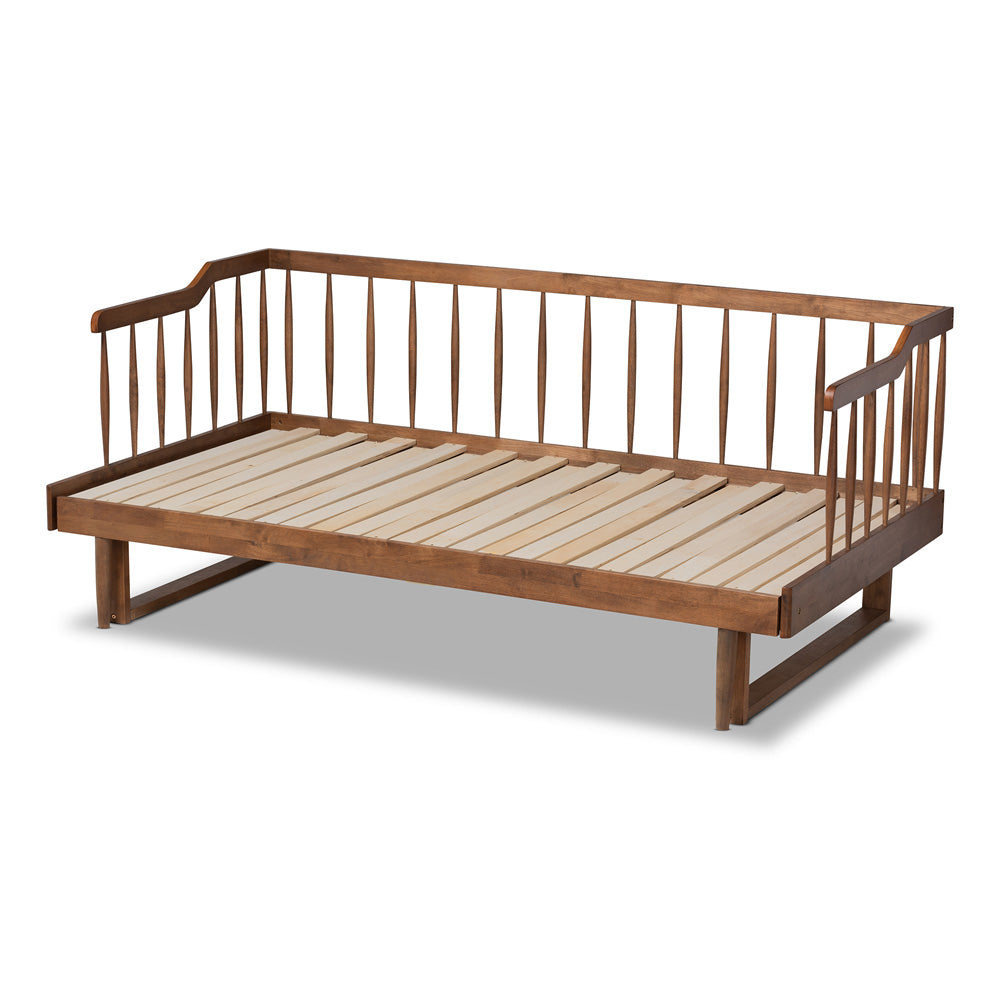 Baxton Studio - Muriel Expandable Daybed in Walnut - MG0037-Walnut-Daybed view 5